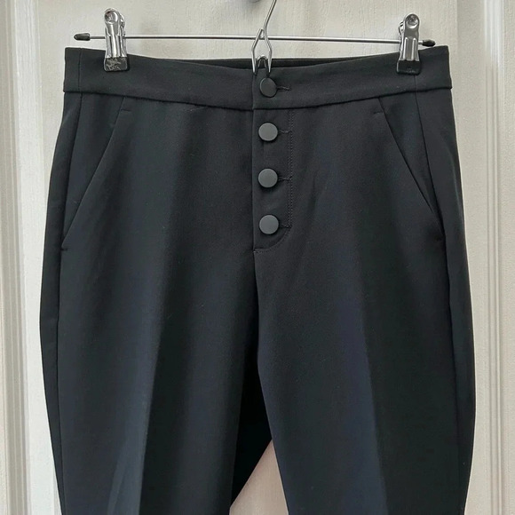 Banana Republic Pants High Rise Cropped  Flare Trousers Black Size 0 NWOT - Picture 5 of 16